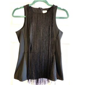 H&M black fringe peplum top